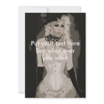 Vintage Corset Art Customizable Card invitations