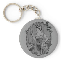 Vintage Corset Lady Keychain