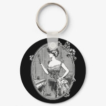 Vintage Corset Lady keychains