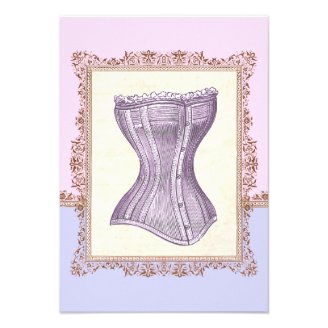Vintage Corset Lingerie Victorian Bridal Shower Custom Announcement