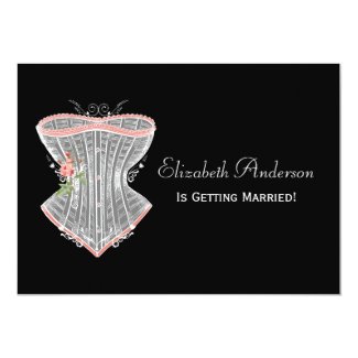 Vintage Corset Personal Lingerie Bridal Shower 5x7 Paper Invitation Card