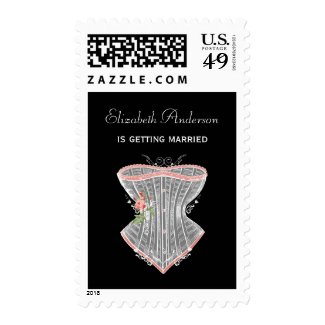 Vintage Corset Personal Lingerie Bridal Shower Postage Stamps