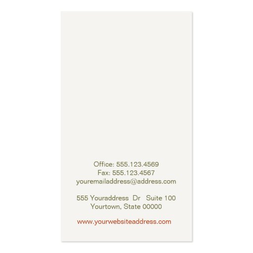 Vintage Cosmetologist Colorful Orange Red Flowers Business Card Templates (back side)