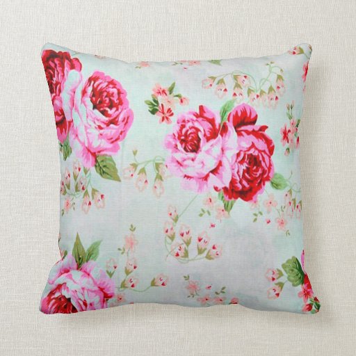 Vintage Cottage Rose Floral Decorative Pillow Zazzle