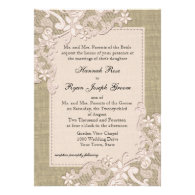 Vintage Country Blush Lace Design and Burlap Personalized Announcements