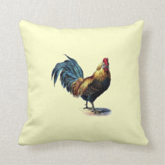 Vintage Country Chic Decor Rooster Cockerel Pillow
