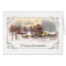 Vintage Country Christmas Greeting Card