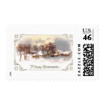 Vintage Country Christmas Postage Stamp