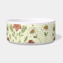 Vintage Country Floral Pattern Pet Water Bowls