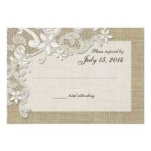 Vintage Country Lace Design and Burlap Invites