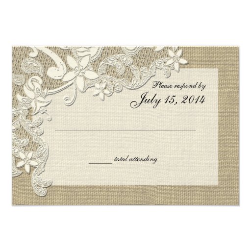 Vintage Country Lace Design and Burlap Invites