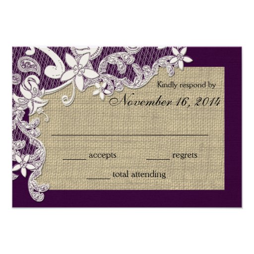 Vintage Country Lace Design Response Card