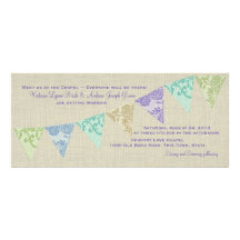 Vintage Country Lace Pennants Announcements
