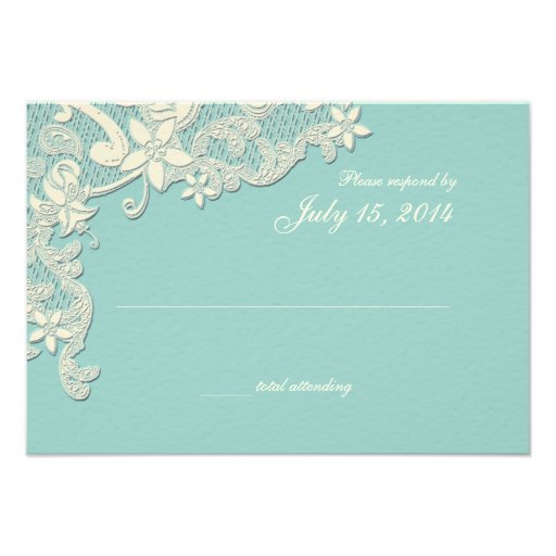 Vintage Country Lace Style Design Response Custom Invitations