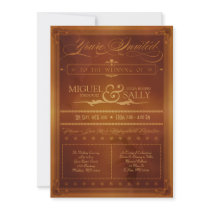 Vintage Country Poster Style Wedding Invitation