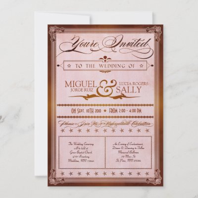 Vintage Chic Wedding on Vintage Country Poster Style Wedding Invitation By Foreverwedding