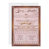 Vintage Country Poster Style Wedding Invitation