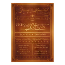 Vintage Country Poster Style Wedding Invitation invitations