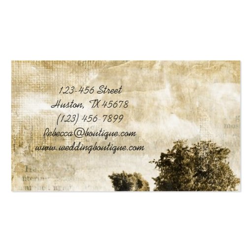 vintage country roads western country fashion business card template (back side)