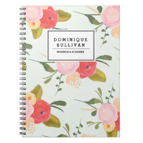 Vintage Country Roses Personalized Notebook