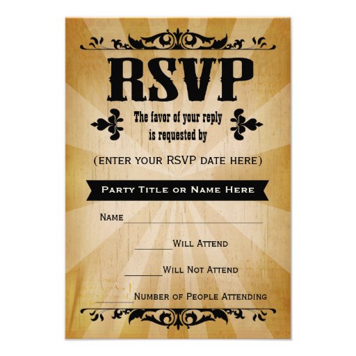 Vintage Country RSVP Reply Cards