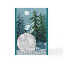 Vintage Country Snow Scene Christmas Card