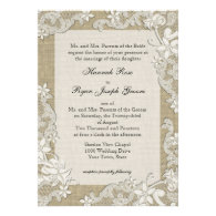 Vintage Country Style Lace Design and Burlap Custom Announcements