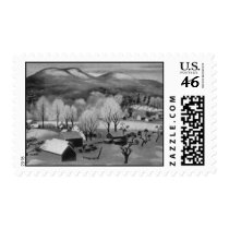 Vintage Country Winter postage by freespiritdesigns Vintage Country Winter postage
