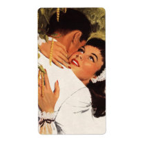 Vintage Couple in a Loving Embrace Personalized Shipping Labels