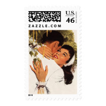 Vintage Couple in a Loving Embrace Stamp
