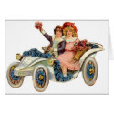 Vintage Couple in Flower Cart Customizable Card