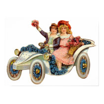 Vintage Couple in Flower Cart Poster posters by vintagegiftmall Vintage Couple in Flower Cart Poster posters
