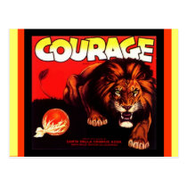 Vintage Courage Brand Lion Fruit crate Postcards postcards