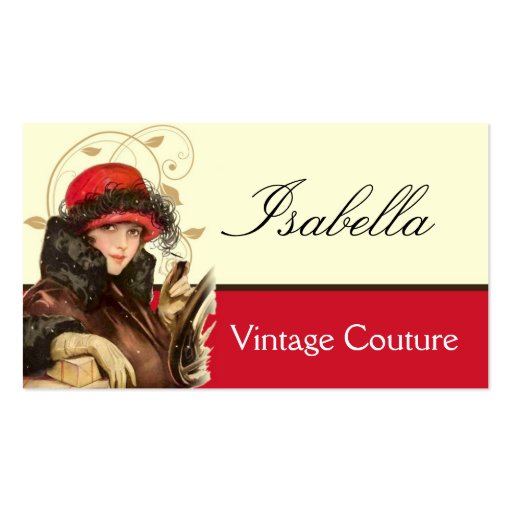 Vintage Couture Fashion Business Card (front side)