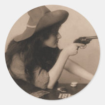 Vintage Cow Girl Sticker
