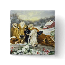 Vintage Cow Image Buttons