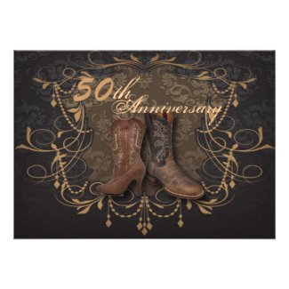 vintage Cowboy Boots Country 50th anniversary Custom Announcement