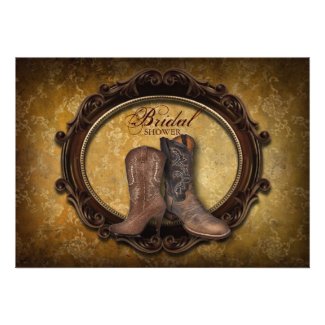 vintage Cowboy Boots Country bridal shower Custom Announcement