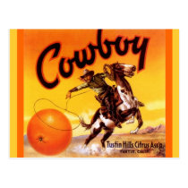Vintage Cowboy Brand Tustin Fruit Crate Postcards postcards