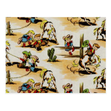 Vintage Cowboy Cowgirl  Postcard