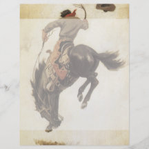Vintage Cowboy on a Bucking Bronco Horse Full Color Flyer