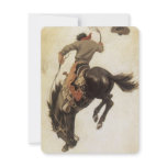 Vintage Cowboy on a Bucking Bronco Horse Announcement