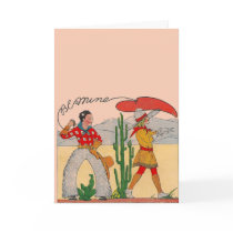 Vintage Cowboy Valentine Card
