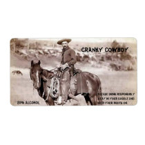 Vintage Cowboy Wine Label