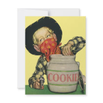 Vintage Cowboy with His Hand in the Cookie Jar Custom Announcement