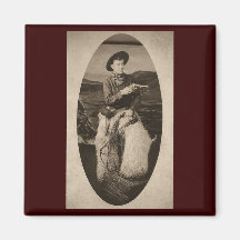 Vintage Cowboy with Lasso circa 1900 Refrigerator Magnet