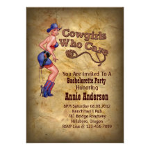 vintage Cowgirl bachelorette party Invitation