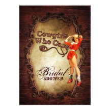 vintage Cowgirl country Bridal Shower Invitation
