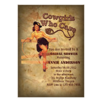 vintage Cowgirl country Bridal Shower Invitation