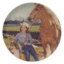 Vintage Cowgirl Party Plates